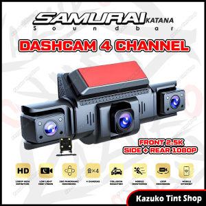 📸 Samurai Katana Dashcam🔥Kereta DVR 4 Channels HD⭐ Front Built-in WiFi 24H Infrared Night Vision💕2.5K 1080P Dash Cam