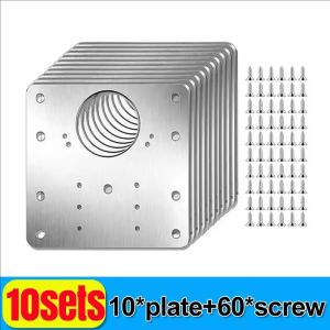 20/30Sets Stainless Steel Hinge Repair Plate / Cupboard Door Hinge Mounting Plate / Furniture Cabinet Repair Hinges with Scrrews / Flat Fixing Brackets