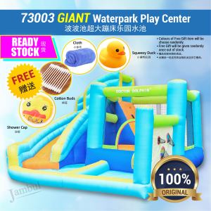 Waterpark Children Slide Jumping Bed Pool Trampoline Playground Gelongsor Air Kolam Mainan Lompat Budak 73003 波波池蹦床水池