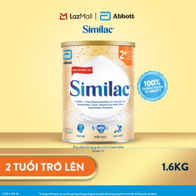 [CHỈ 11-17.8 GIÁ TỐT MUA NGAY-SLCH] Sữa bột Similac 2+ 1.6kg đột phá dinh dưỡng 5G mới cho trẻ từ 2-6 tuổi (Bao bì thay đổi theo từng đợt nhập hàng)