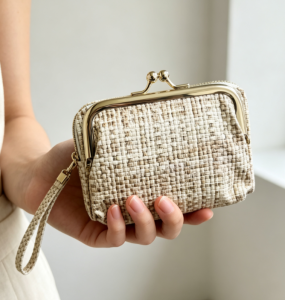Ins new womens mini handheld organ card bag solid color everything matching retro horizontal wrist