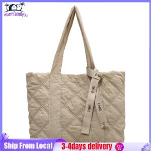 Puffer Quilted Shoulder Bag Casual Nylon Gym Yoga Bag Lightweight Work Tote for College Office Clinical Gym