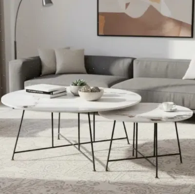 Modern Sintered Stone Coffee Table Set (2 in 1)