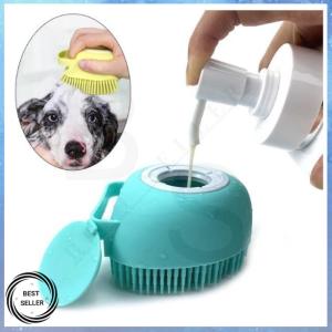 Pet Grooming Shampoo Dispenser Dog Bath Massage Brush Comb Bathroom Shower Brush for Dogs Cats