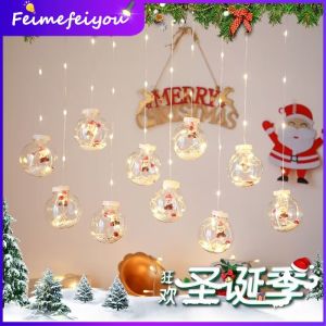 christmas decoration tree light led xmas decorations items 2023 gift blinking lighting wishing ball fairy Curtain Lights 220V 8 Modes EU plug for home decor Christmas party New year wedding lamp