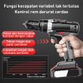 REAIM Mesin bor Impact Cordless Drill bor cas 2 baterai promo bor tangan tanpa kabel. 
