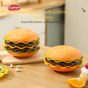 LIFE SHOPS Stackable Cartoon Burger Seasoning Dish Set 7/5-Layer Creative Candy Dessert Plate Unique Food Grade Mini Sauce Bowl Set Household