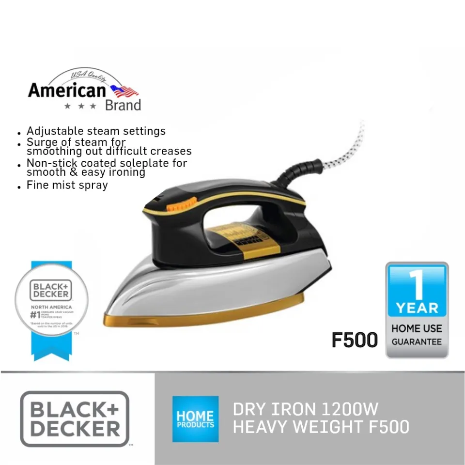 Factory direct sales BLACK DECKER Dry Iron 1200W Heavy Weight