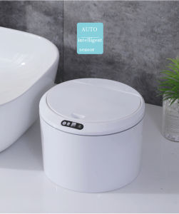 [Local Seller] 3L Circular Smart Storage Box Snack Cotton / Dust Bin Desktop tidy box Waste Rubbish 智能感应电动桌面车载垃圾桶收纳盒箱桌