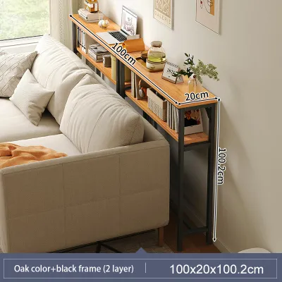 Sofa rear shelf living room wall facing storage table ultra narrow bedside bookshelf bed end table