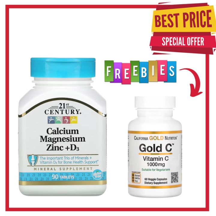 21st Century Calcium Magnesium Zinc + D3 90 Tablets Lazada PH