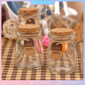1PC 200ML Small Lucky Star Glass Bottle Cork Pudding Gift Wish Yogurt Milk Party Supplies Bottles Candle Jar Glass Jars and Lids