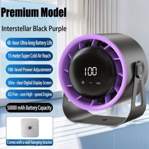 2025 Upgrade Rechargeable Table Fan 60000mAh 100-Speed Adjustable Air Circulation Fan Ultra-Long Standby desk fan Japan Turbo