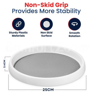 Lazy Susan Non-Skid Turntable for Cabinet Round Rotating Kitchen Spice Organizer