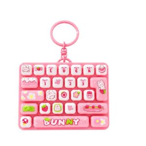 JOYLIFEWQ Thiết kế dễ thương Đồ chơi nút bấm giảm căng thẳng 26 Phím Phong cách sáng tạo dây chuyền bàn phím mini Hàng Mới Về Đồ trang trí treo túi Móc khóa bàn phím Trẻ em sử dụng