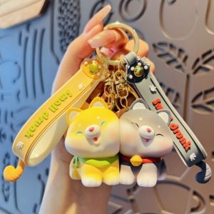 TKC28 Hanging Jewelry ic Couple Keychain Kawaii Backpack Pendant Cute Lovers Keyring Bag Pendant Car Key Chain Cartoon Dog Key Ring Valentines Day