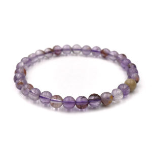 PHANTOM AMETHYST หินโป่งอเมทิสต์ โป่งข่ามอเมทิสต์ อเมทิสต์แก้วโป่งข่าม เลือกขนาดเม็ดหินได้ (6-14 มม.) สร้อยข้อมือหินแท้ by siamonlineshop