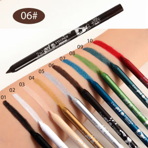 2 Trong 1 kẻ mắt môi Lót Gel Bút Chì Không Thấm Nước Lâu Dài Màu Xanh trắng đen Nâu Dễ Dàng Mặc kẻ viền mắt trang điểm Cho Mắt 7 Màu Sắc