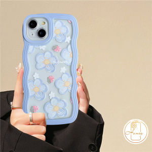 Case For Samsung A04 A04S A13 A12 A22 A04E A51 A23 A20 A30 A20S A53 A33 A02S A11 A31 A21S A03S A03 A50 A50S A52 A52S A32 A30S M12 Transprent Blue Strawberry Flowers Soft Cover