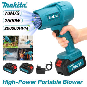 Makita Cordless Dust Blower 2500W Powerful Air Blower Turbo Jet Fan Handheld Blower With 2 Battery