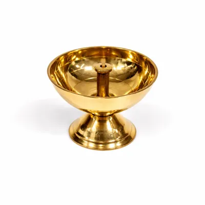 Premium Brass Oil Diya Lamp | Traditional Pooja Deepam for Home Temple & Festive Decor (Single Pc | Gold Finish)