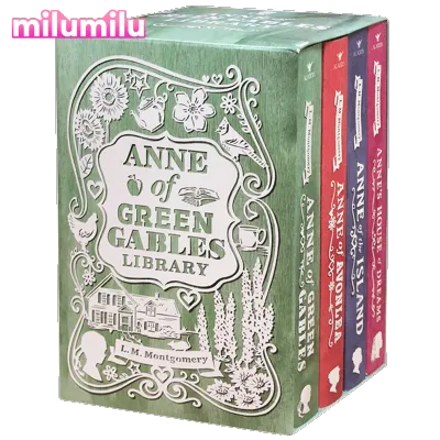 Milumilu 4Pcs Anne of Green Gables Library Extracurricular Reading Materials of Childrens Literature Original English Books