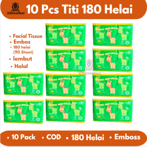 [10 Pcs] TiTi Tissue Facial Emboss 180Helai - Tissue 90Sheet - Tissue Muka bermotif