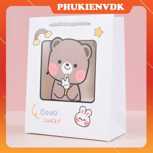 Túi Quà Tặng Túi Giấy Túi Mica Trong Suốt Hình Thỏ Gấu Dễ Thương
