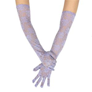 2pcs Stylish Long Arm Gloves Breathable Lace Gloves Stretchy Polyester Gloves for Fashion Occasion