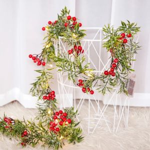 20LED 2M New Christmas Lights Led Pine Needle String Light Christmas Tree Decoration Pine Cone Rattan Copper Wire Lamp