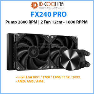 Tản nhiệt nước AIO ID-Cooling FrostFlow X 240 Rad 240mm 2 quạt 12cm có hỗ trợ socket Intel 1700 / AMD AM5.