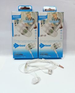 Handsfree Headset + Mic Transparan XT-11 Earphone Stereo Sound Quality Heavy Bass