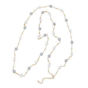 Dây chuyền dài thép không gỉ ngọc trai Swarovski mẫu mới xuyên biên giới Âu Mỹ cao cấp không phai màu phong cách sang trọng nhẹ nhàng dây chuyền áo len.