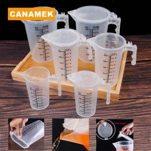 【CANAMEK】 100 250 500ML Measuring Cups Jug Clear Baking Kitchen Flour Water with cover Sc