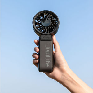 JISULIFE Portable Mini Fan 5000mAh Foldable USB Fans With 5 Gears Strong Wind display screen