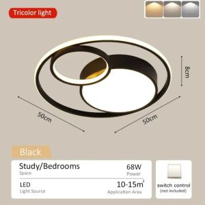 LED Ceiling Light For Bedroom Living Room & Dining Room Modern Elegant Tricolor Light Design Dimmable & Energy-Efficient
