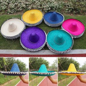CHLOCH Colorful Straw Hats Large Size Mexican Style Men Women Summer Hats High Quality Outdoor Sun Hat for Halloween Party
