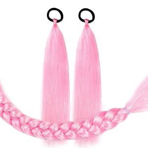 Ponytail Extension With Hair Tie Colored Hair Extensions Pink Ponytail Extension Festival Hair Extensions Rave Hair Crazy Hair Day Wacky Hair for Party 2 Packs 24 inch