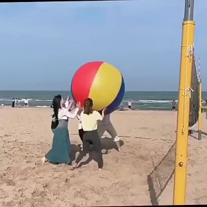 3-Color Giant Inflatable Beach Ball for Kids And Adults - Outdoor Water Game Balloon for Pool Play - Sports Manual Air Pump Incl