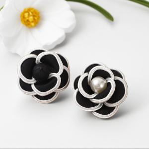 MillionGrid Vải Màu Đen Hoa Trà Hoa Trâm Cài Cho Phụ Nữ Trâm Pins Váy Áo Sơ Mi Phụ Kiện Thời Trang Quà Tặng