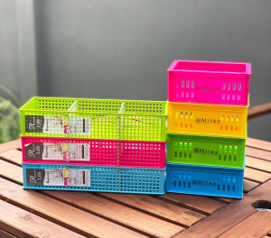 ตะกร้าเอนกประสงค์ ตะกร้าจัดเก็บ ตะกร้าเก็บของ ตะกร้าจัดระเบียบ KEY WAY P20072 สีสันสดใส ทนทาน