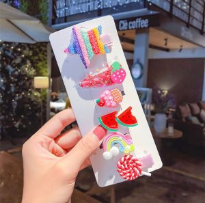 BD - J11 JEPIT RAMBUT ANAK KOREA RAINBOW SET ISI 6 PCS JEPITAN ANAK PEREMPUAN CUTE GLITTER