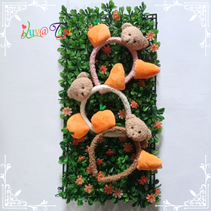 Bando Bulu Bear + Wortel Bando Beruang Wortel Bando Lucu Bando Bulu Keriting | 3918 [TERMURAH!!!]