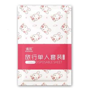 Dùng một lần khách sạn bộ đồ giường ngủ 3/4Piece Bao gồm tấm Duvet cover và gối cho du lịch và chuyến công tác