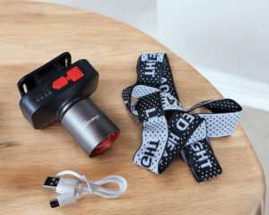 OneLight Senter Kepala LED Zoom Cahaya Putih Type C Indikator Baterai GCS Wolf Head - zansenShop