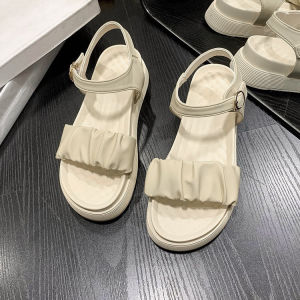 QLshop พร้อมส่ง🚛รองเท้าแตะแฟชั่นผู้หญิงรองเท้าแตะมีสายรัดส้นสีพื้นมี 2 สีพื้นนุ่มพื้นหนาใส่สบายเท้าไม่กัดเท้า ใสเที่ยวใส่ทำงานเหมาะมากก🎀