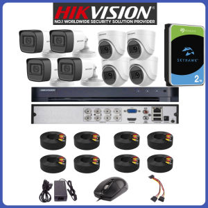 Hikvision CCTV Camera 1080P HD 8Camera CCTV Package Set TVI-8CH4D4B-2MP-Eco IR Night Vision Waterproof Complete CCTV Kit