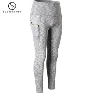 SUPERFLOWER Women High Waist Sports Fitness Leggings Tights Yoga Pants With Pockets Tummy Control 4 Way Stretch