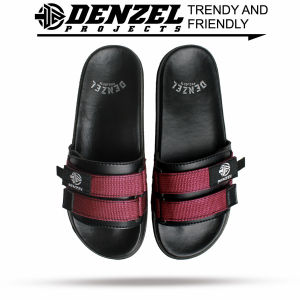 DENZEL DZ 102 Black Sandal Slide Pria Hitam Marun