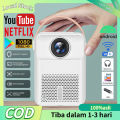 Mini Proyektor wifi android Proyektor untuk hp ke dinding LCD 1080P Portabel Projector Bioskop Bioskop Rumah Terbuka dengan USB/DC/AV Pocket Input untuk TV Video Game Film Party Home Entertainment Pico Projector - Putih. 